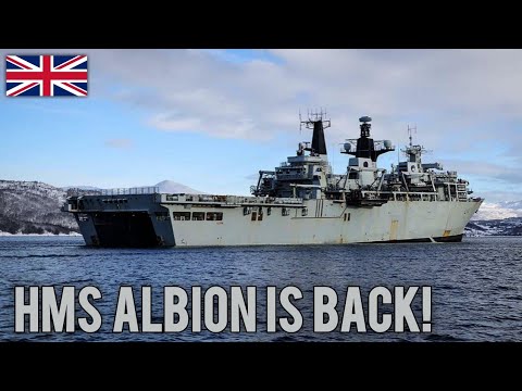 The UK’s amphibious flagship HMS Albion returns from amphibious exercises in Arctic Circle
