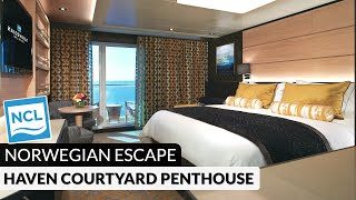 Norwegian Escape | Haven Courtyard Penthouse with Balcony HF Tour & Review 4K | NCL Cruises