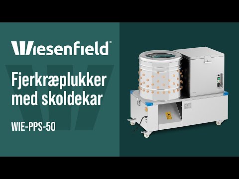 Produktvideo - Fjerkræplukker med skoldekar - tromle 50 cm - 2-3 høns pr. min.