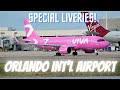 4K PLANE SPOTTING AIRCRAFT ID SPECIAL LIVERY BUSY WEEKEND ORLANDO INTERNATIONAL AIRPORT 12 18 21