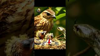 Mother Bird vs Snake: Protecting Chicks in the Nest