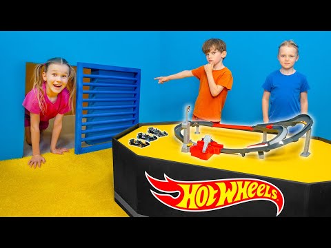 Amazing Cardboard Racing Arena with Secret Tunnels & Other Adventures for Kids