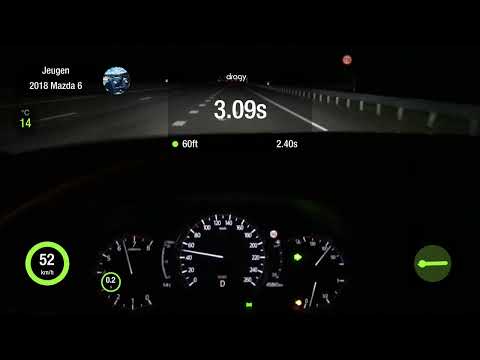 2018 Mazda 6 2.5 atmospheric 0-100 km/h acceleration with dragy