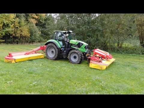 Probfahrt Deutz Fahr 6215 TTV Warrior, Mähen, Gülle fahren und Schwaden
