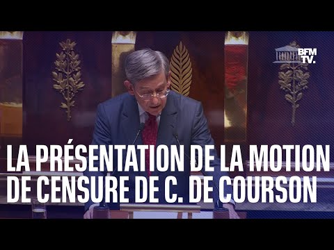 La présentation de la motion de censure de Charles de Courson à l'Assemblée nationale