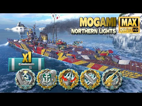 Cruiser Mogami: Carry on map Northern Lights - World of Warships