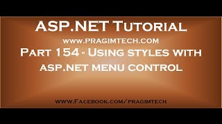 Part 154   Using styles with asp net menu control