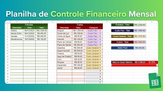 Como Criar uma Planilha para Organização e Controle Financeiro Mensal no Planilhas Google