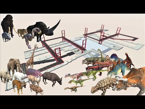 ARBS Speed Race. Three-dimensional long course with bridges! | Animal Revolt Battle Simulator