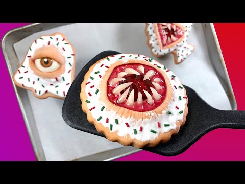 Baking Creepy MONSTER COOKIES! Eyes & Teeth - Polymer Clay Sculpture Process