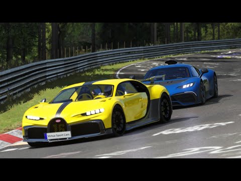Bugatti Chiron Pur Sport 2021 vs Mercedes Benz AMG One 2022 at Nordschleife