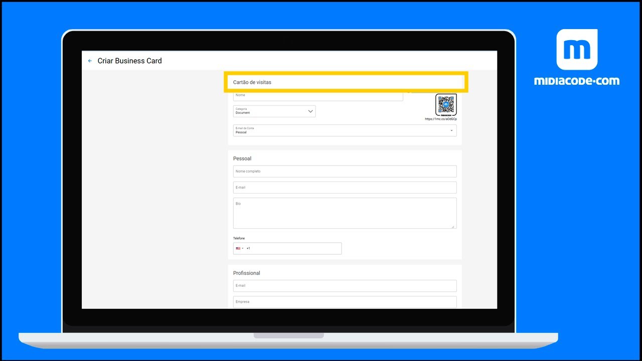 Business Card - How to Create a Digital Business Card in Midiacode Studio