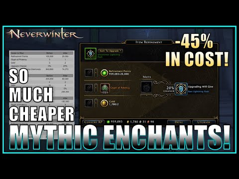 MASSIVE Reduction to Enchant Upgrade Costs (celestial cheaper than old mythic) - Neverwinter Preview