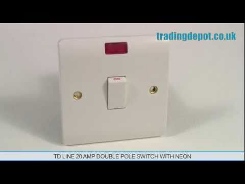 TRADING DEPOT: TD Line 20 Amp Double Pole Switch With Neon Part no: TLV324