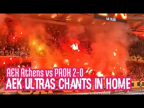 AEK Ultras Chants Against PAOK, AEK Athens vs PAOK 2-0, Super League 30/10/22