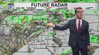 Thunderstorm chances, cooler, & gusty weather around New Mexico