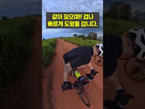 개가 쫒아오는데 아줌마가 한 행동  #cycling