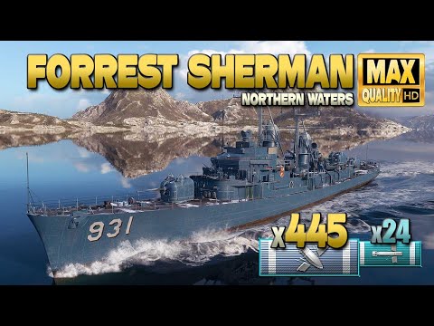Destroyer Forrest Sherman: MVP on map Northern Waters - World of Warships
