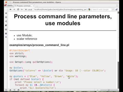 Beginner Perl Maven tutorial 4.13 - Process command line using Getopt::Long