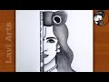 How to draw Krishna Half face | Easy drawing for beginners | Lavi Arts | Beautiful Sketch