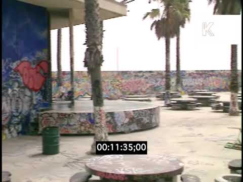 1990s California, USA, Venice Beach Picnic Area, Graffiti