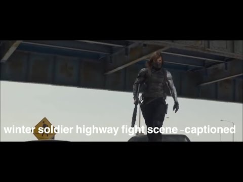 Winter Soldier, highway fight scene -Captioned