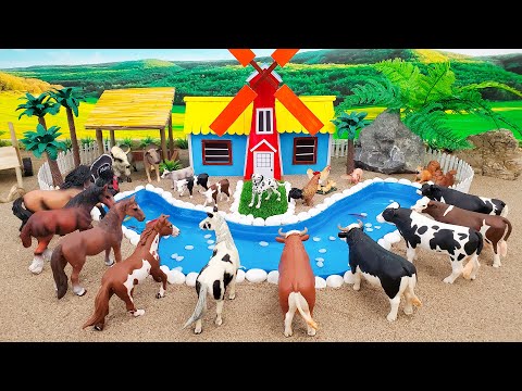 DIY how to make mini Cows, Horse Farm Diorama - Cattle Farm - Barn Animal - Farm House