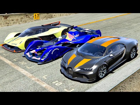 Red Bull X2019 vs Bugatti Chiron Super Sport 300+ vs Aston Martin Valkyrie AMR Pro - Monza