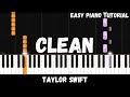 Taylor Swift - Clean (Easy Piano Tutorial)