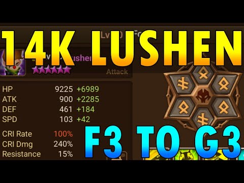 500+ Points (F3 to G3) in 45 mins with FAT LUSHEN  - Summoners War