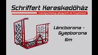 Schriffert láncborona-gyepborona 6M,  hidraulikus