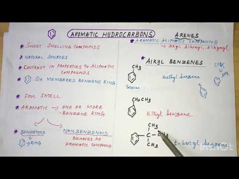 What are aromatic hydrocarbons?what are arenes or substituted benzene?