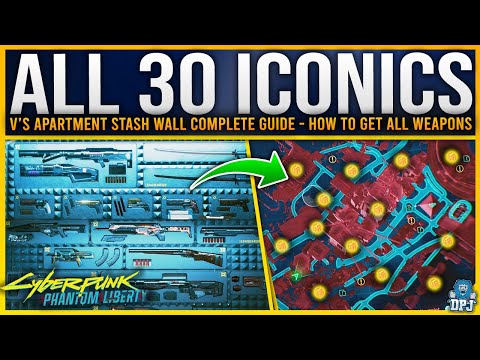 Cyberpunk 2077: How to Get ALL 30 STASH WALL ICONIC WEAPONS - V's Weapon Wall Collection Full Guide