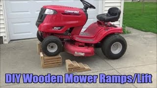 DIY - Wooden Riding Lawn Mower Ramps / Lift