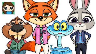 How to Draw Zootopia 2 | Nick, Judy, Gary, Nibbles