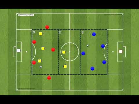 PRIMA SQUADRA: ESERCITAZIONE PER USCITA DIFENSIVA, PRESSIONE E CONTRATTACCO 3 VS 2