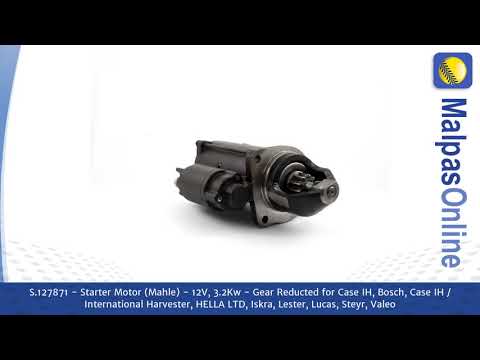 S.127871 - Starter Motor (Mahle) - 12V, 3.2Kw - Gear Reducted  for Case IH, Bosch, Case...and more.