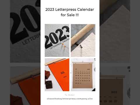 Paper handmade letterpress wall calendar 2023, for office