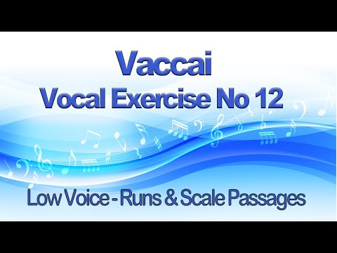 Vaccai Practical Method Lesson 12 Runs and Scale Passages Key Gb - Low Voice for Alto and Bass