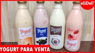 YOGURT para VENDER 4 sabores 🍑MELOCOTÓN 🍓FRESA🥥 COCO Y MORA💜 yogurt CASERO para NEGOCIO
