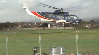 preview picture of video 'S-61 G-BFFJ Take Off From Plymouth City Airport'