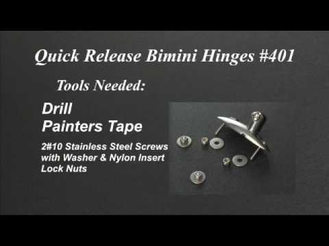 Accon Marine Installation Video Quick Release Bimini Hinges #401