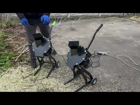 Щепорез садовый 3 кВт с двумя ножами на диске, универсальный садовый электрический измельчитель ветвей до 5 см. - фото 2 - id-p2848099152