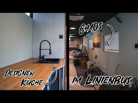 Wir bauen die erste Küchenzeile im Linienbus Tinyhouse mit XXL Spülbecken! 🚌