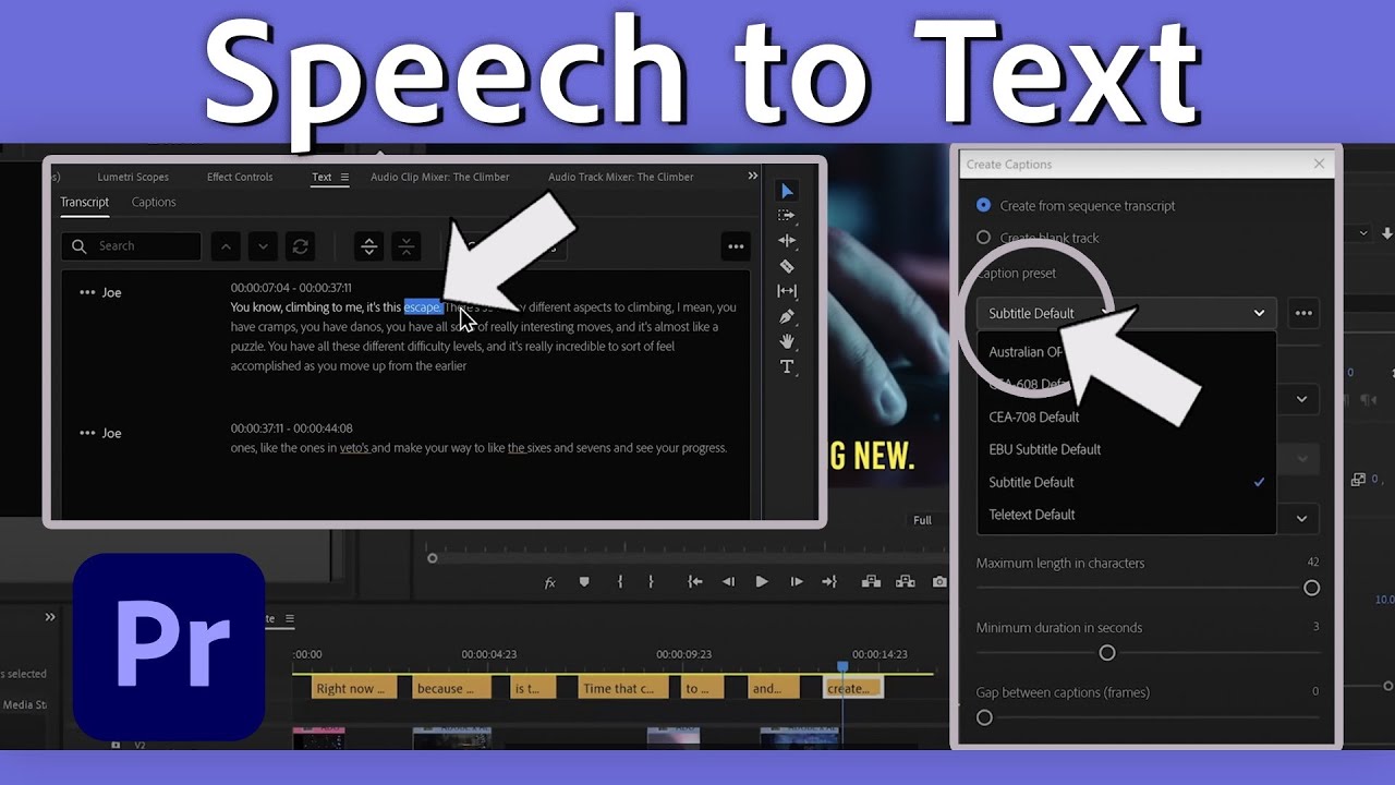 Faster Subtitles & Captions: Introducing Speech to Text in Adobe Premiere Pro | Adobe Video - YouTube