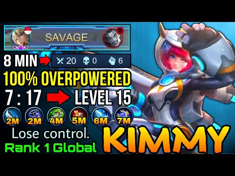 100% OVERPOWERED Kimmy New Record 7 MIN Full Build & Max LVL - Top 1 Global Kimmy Lose control. MLBB