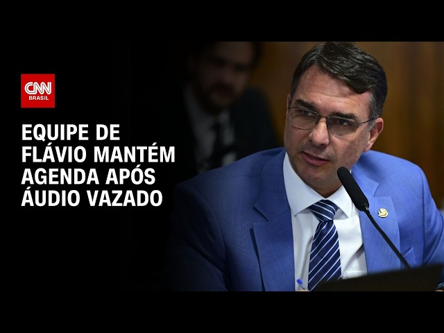 Equipe de pré-campanha de Flávio Bolsonaro mantém agenda após áudio vazado | LIVE CNN