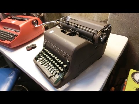 worn-out 1950s Royal HH typewriter, lubricating mechanism and replace ribbon