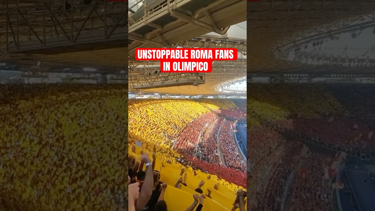 🔥 Epic AS Roma Fans Choreo at Stadio Olimpico – Singing “Roma Roma Roma” in Style! 🔥