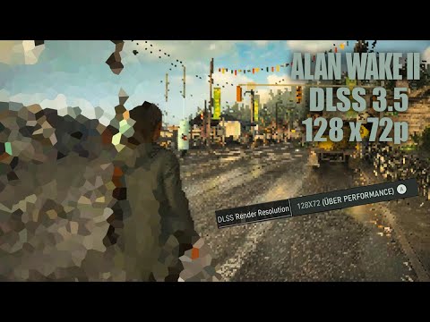 NVIDIA DLSS 3.5 , Ray Reconstruction at ( 128x72 ) resolution in Alan Wake 2